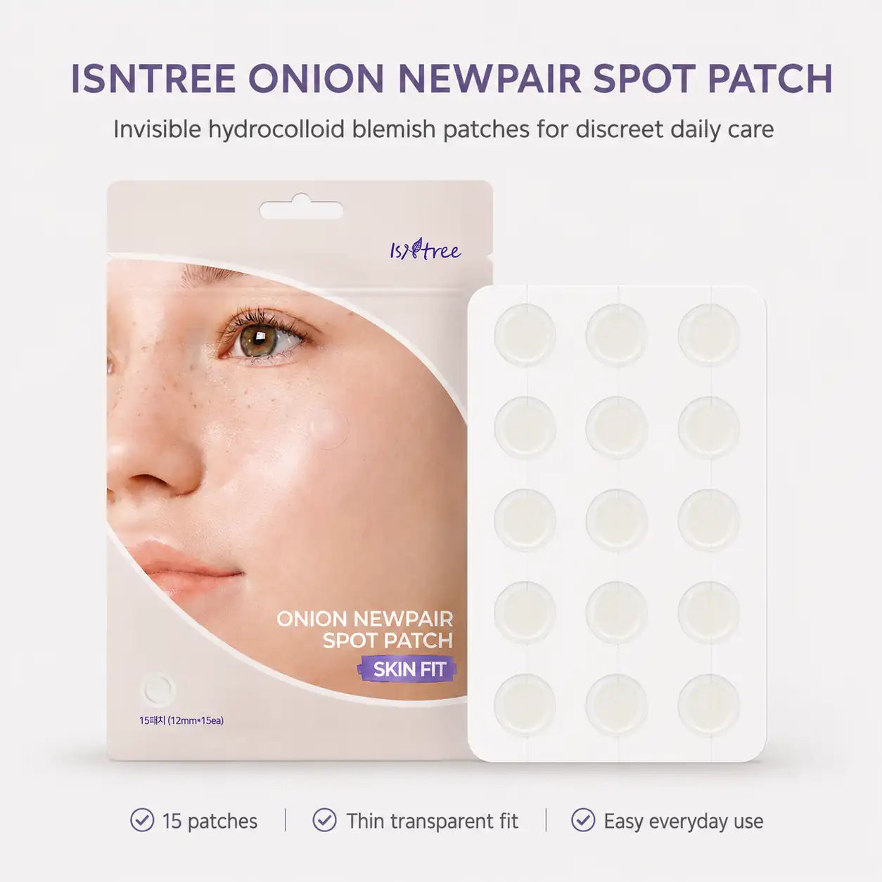 Isntree Onion Newpair Spot Patch Skin Fit 15 Patches