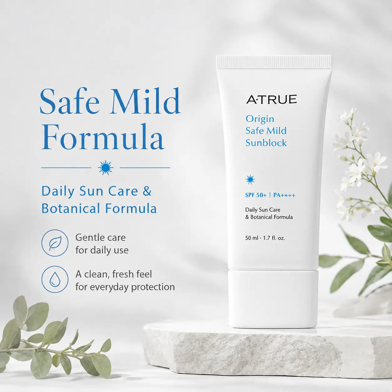 Atrue Origin Safe Mild Sunblock SPF50+ PA++++ 50g