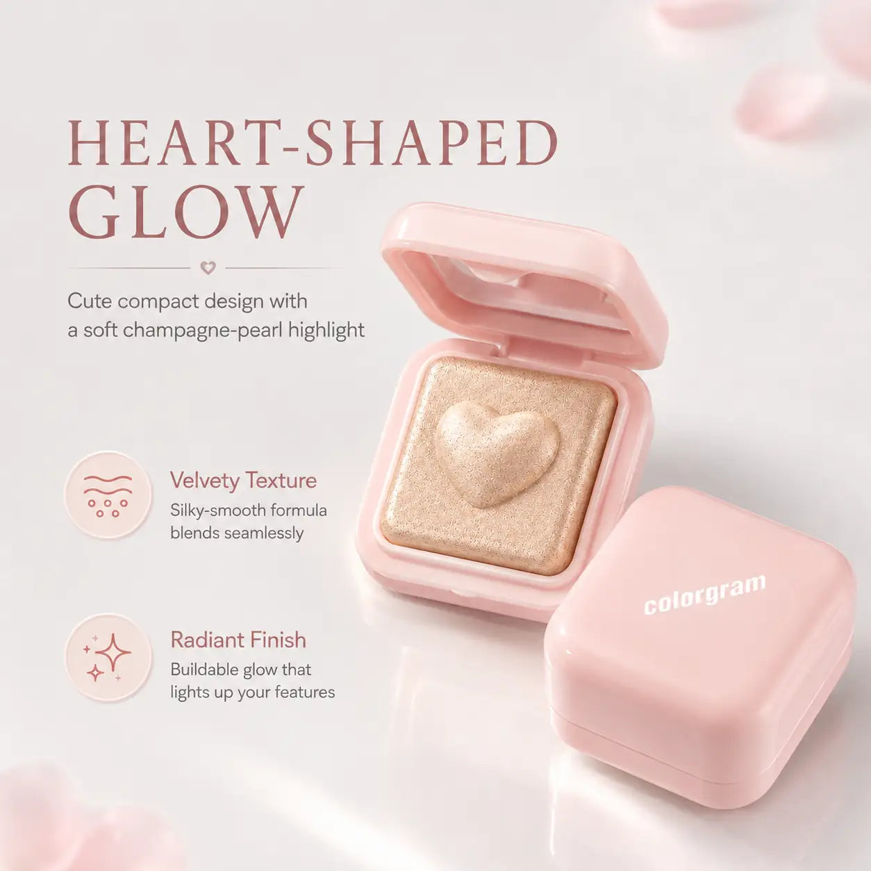 Colorgram Milk Bling Heartlighter 01 Peach Heart (view 5)