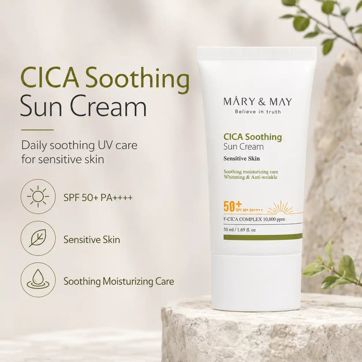 Mary&May CICA Soothing Sun Cream SPF50+ PA++++ 50ml
