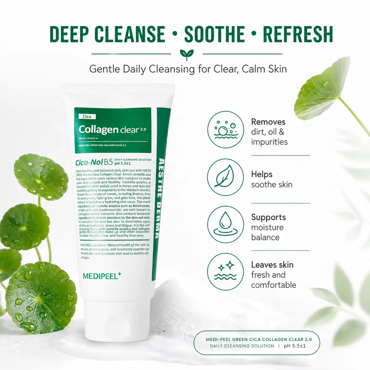 MEDI-PEEL Green Cica Collagen Clear 300ml Cleanser