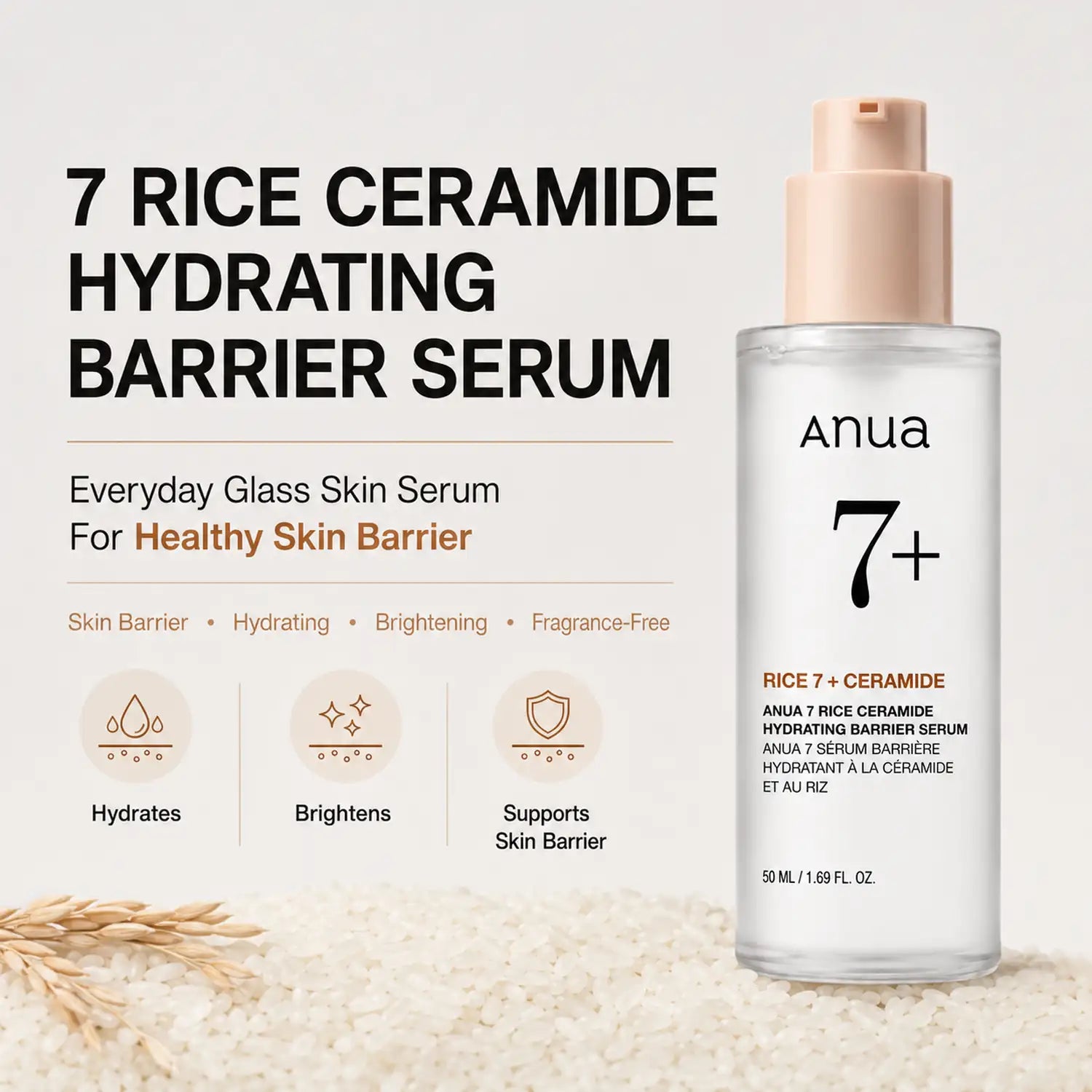 ANUA 7 Rice Ceramide Hydrating Barrier Serum 50ml