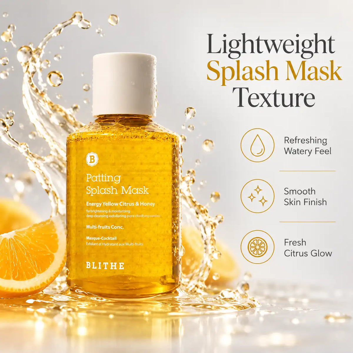 BLITHE Patting Splash Mask Energy Yellow Citrus & Honey 150ml