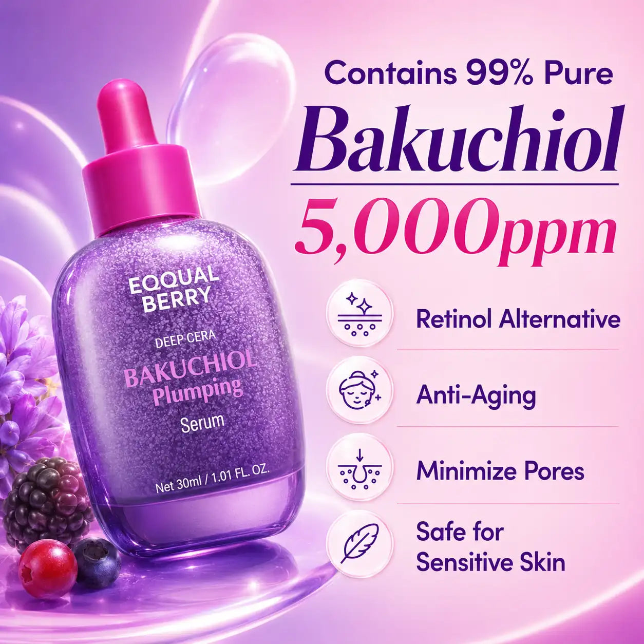 EQQUALBERRY Bakuchiol Plumping Serum 30ml