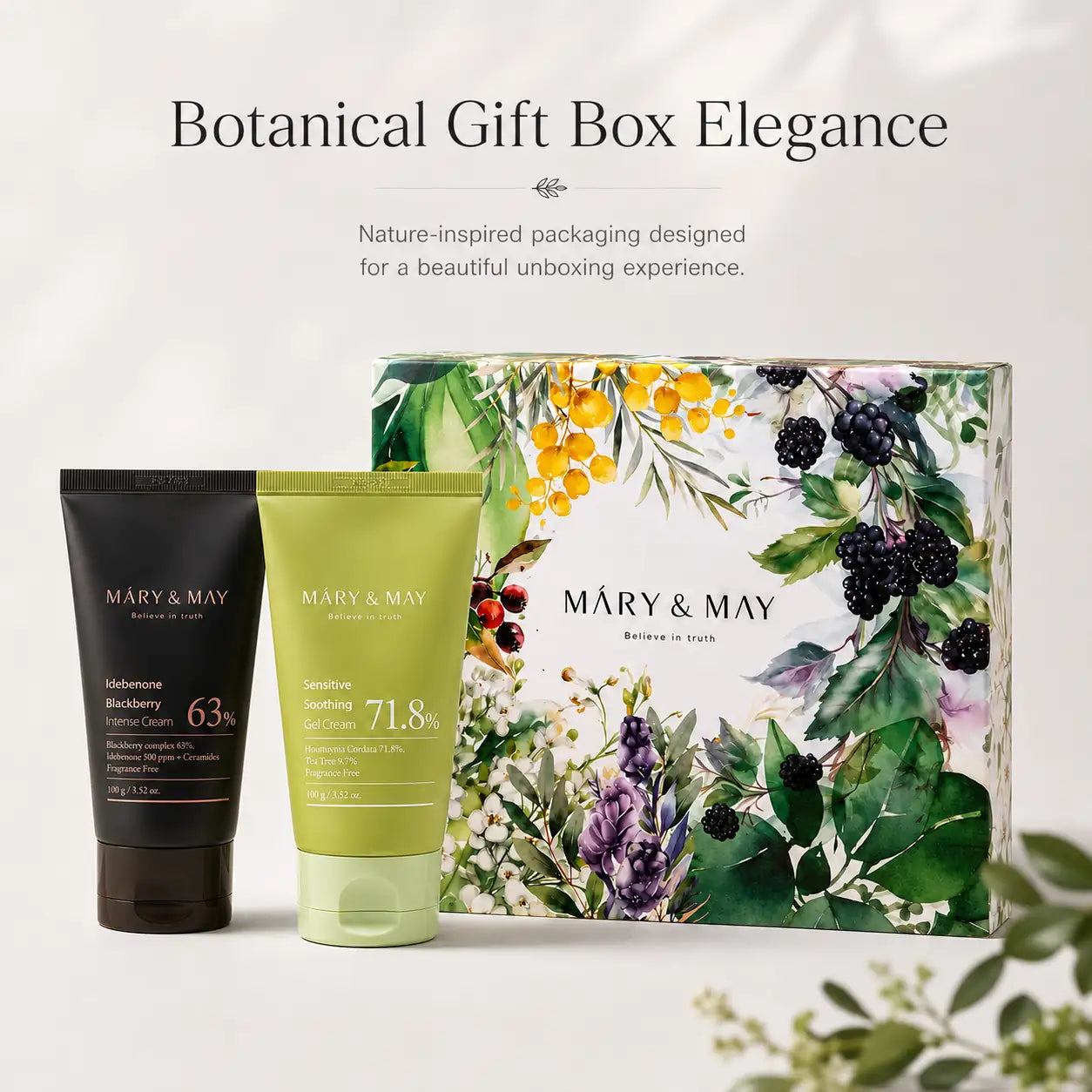 Mary&May Soothing Gel Cream+Idebenone Blackberry Cream Duo Set x2 100g 100g x2