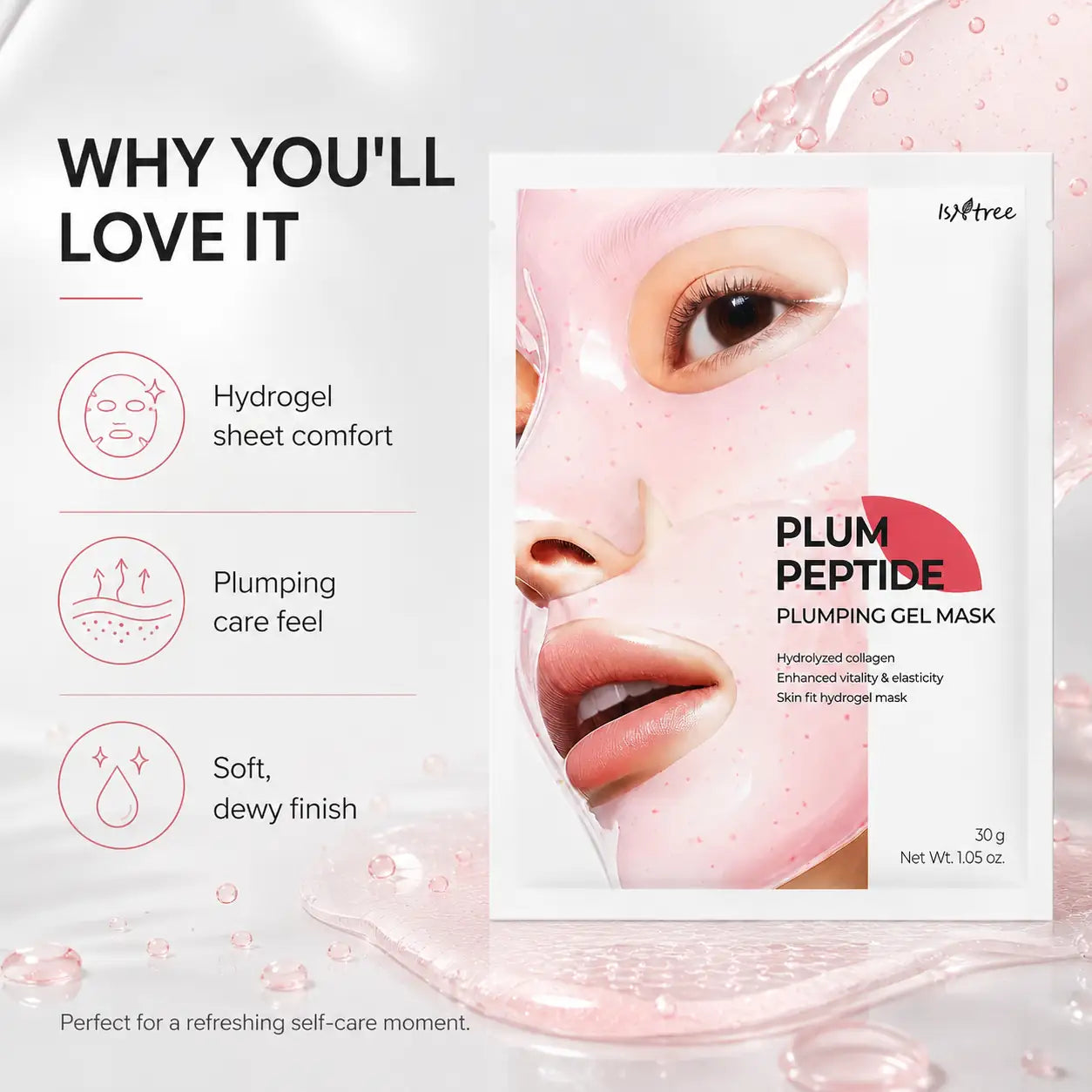 Isntree Plum Peptide Plumping Gel Mask 30g