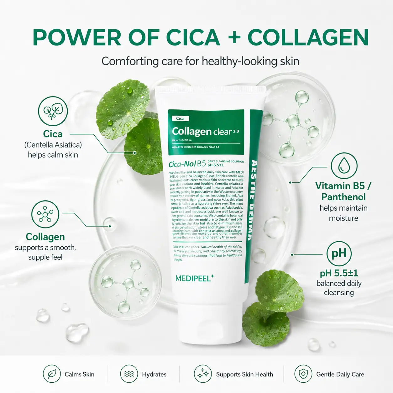 MEDI-PEEL Green Cica Collagen Clear 300ml Cleanser