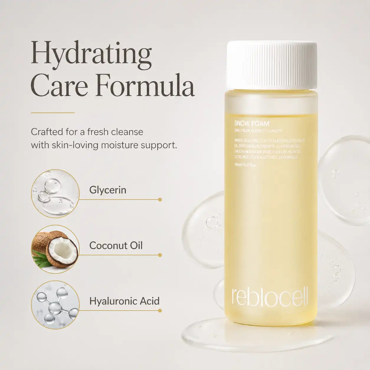 Reblocell Snow Foam Cleanser bottle front (view 7)