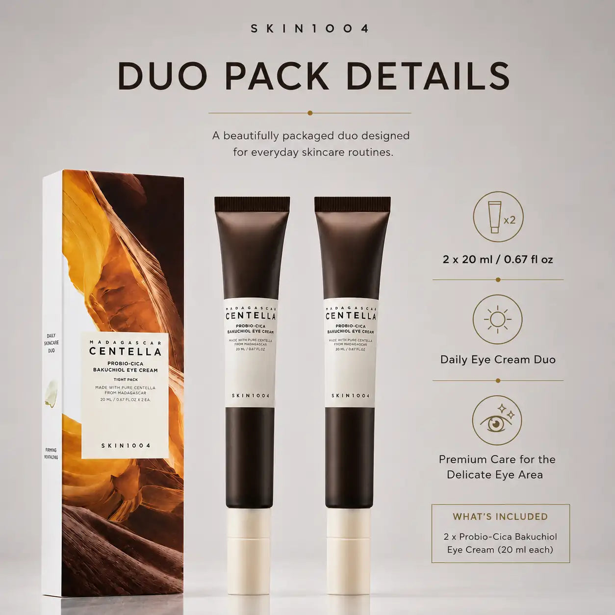 SKIN1004 Madagascar Centella Probio-Cica Bakuchiol Eye Cream Twin Pack 2x20ml