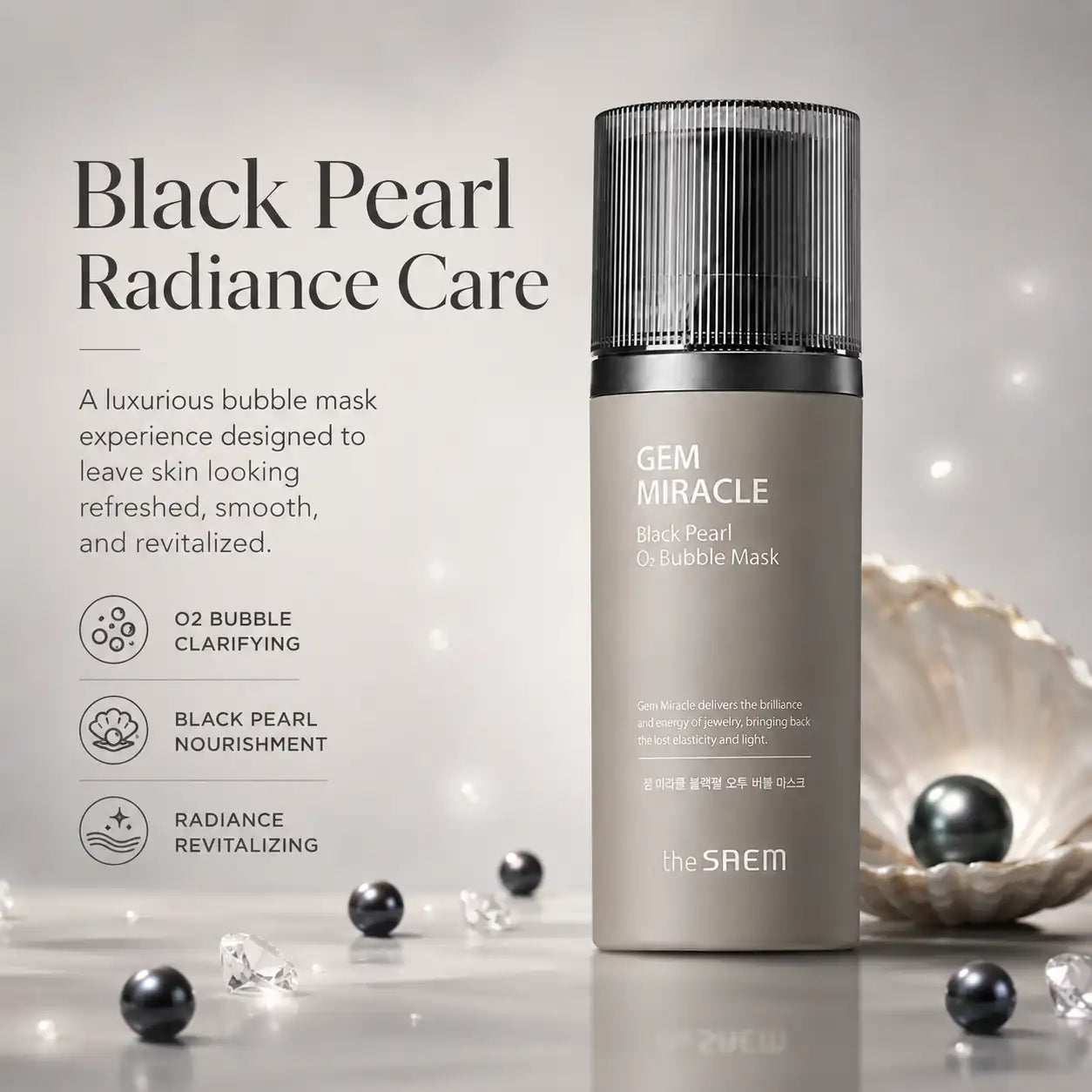 The Saem Gem Miracle Black Pearl 02 Bubble Mask 105g