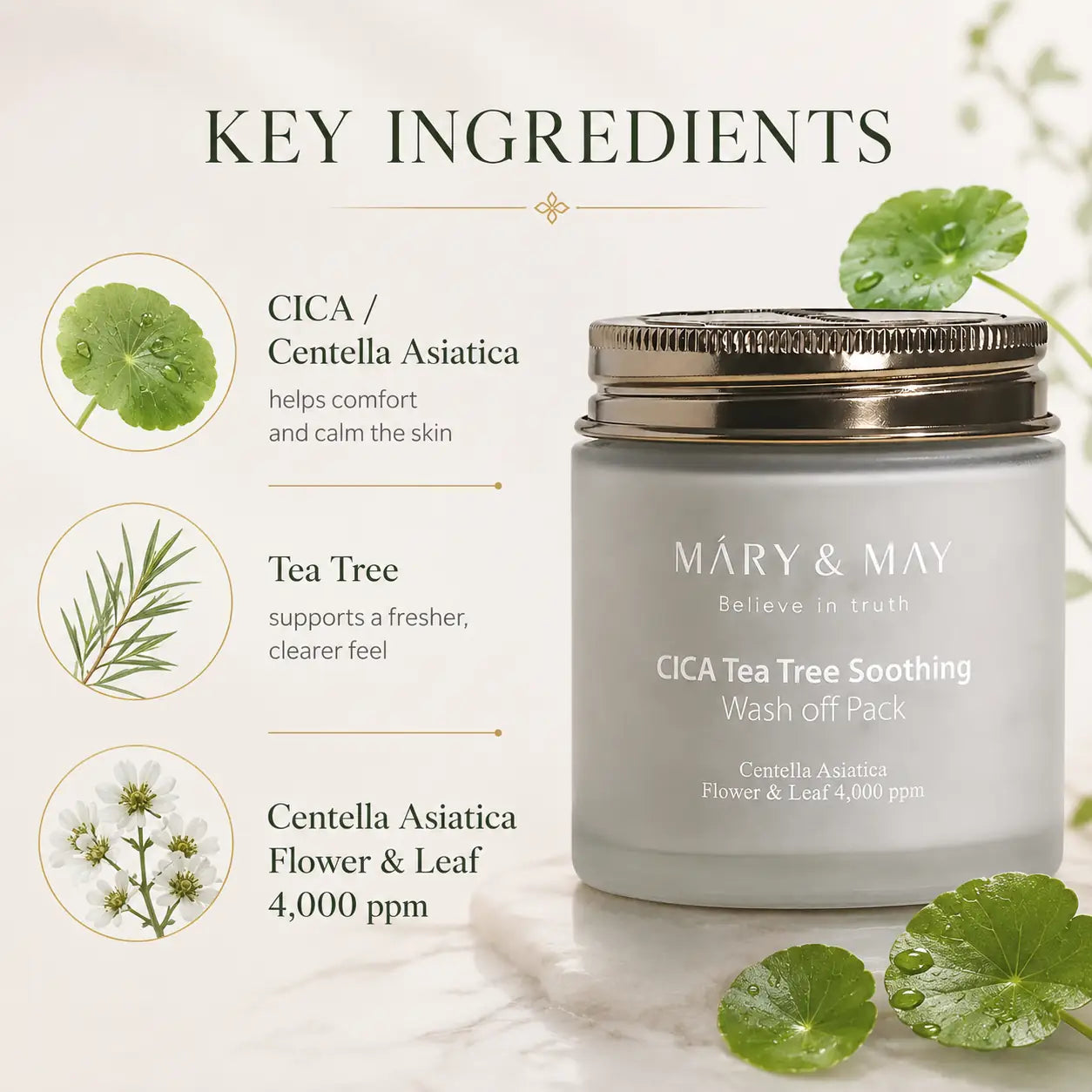 Mary&May CICA TeaTree Soothing Wash Off Pack 125g