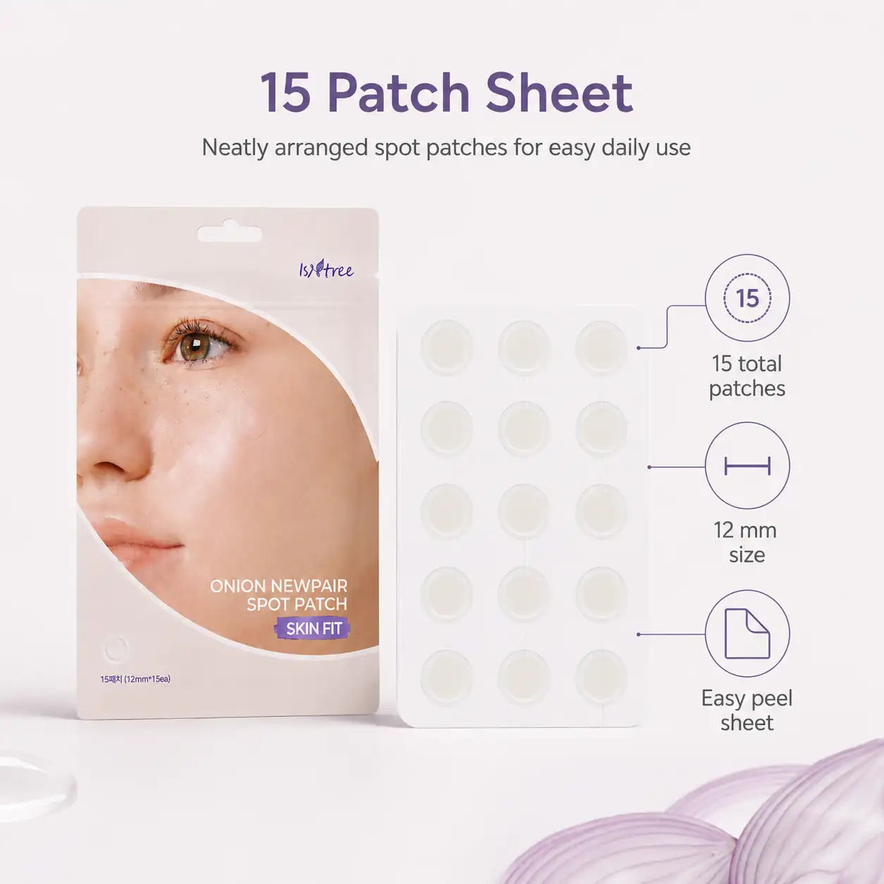 Isntree Onion Newpair Spot Patch Skin Fit 15 Patches