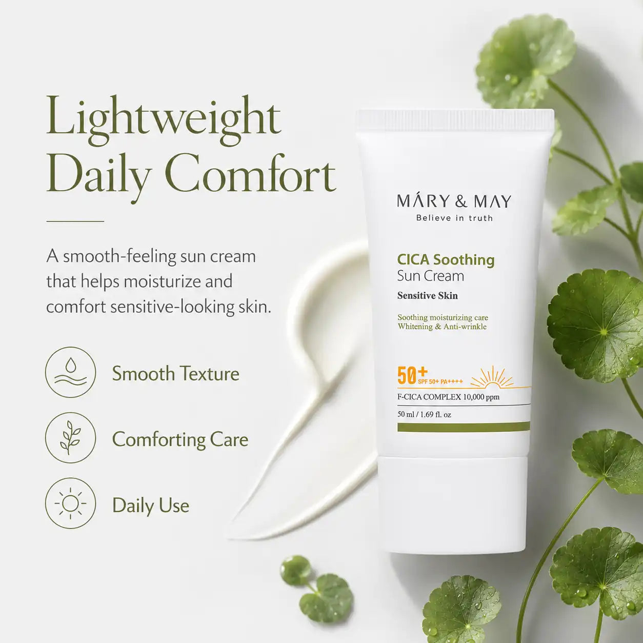 Mary&May CICA Soothing Sun Cream SPF50+ PA++++ 50ml