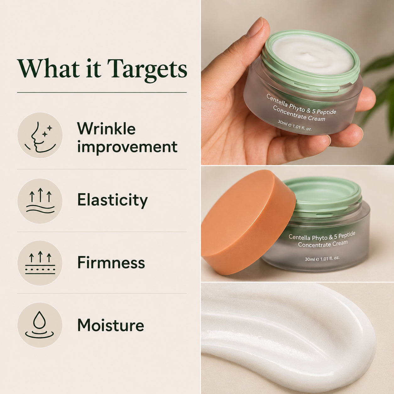 Haruharu Wonder Centella Phyto and 5 Peptide Concentrate Cream 30ml