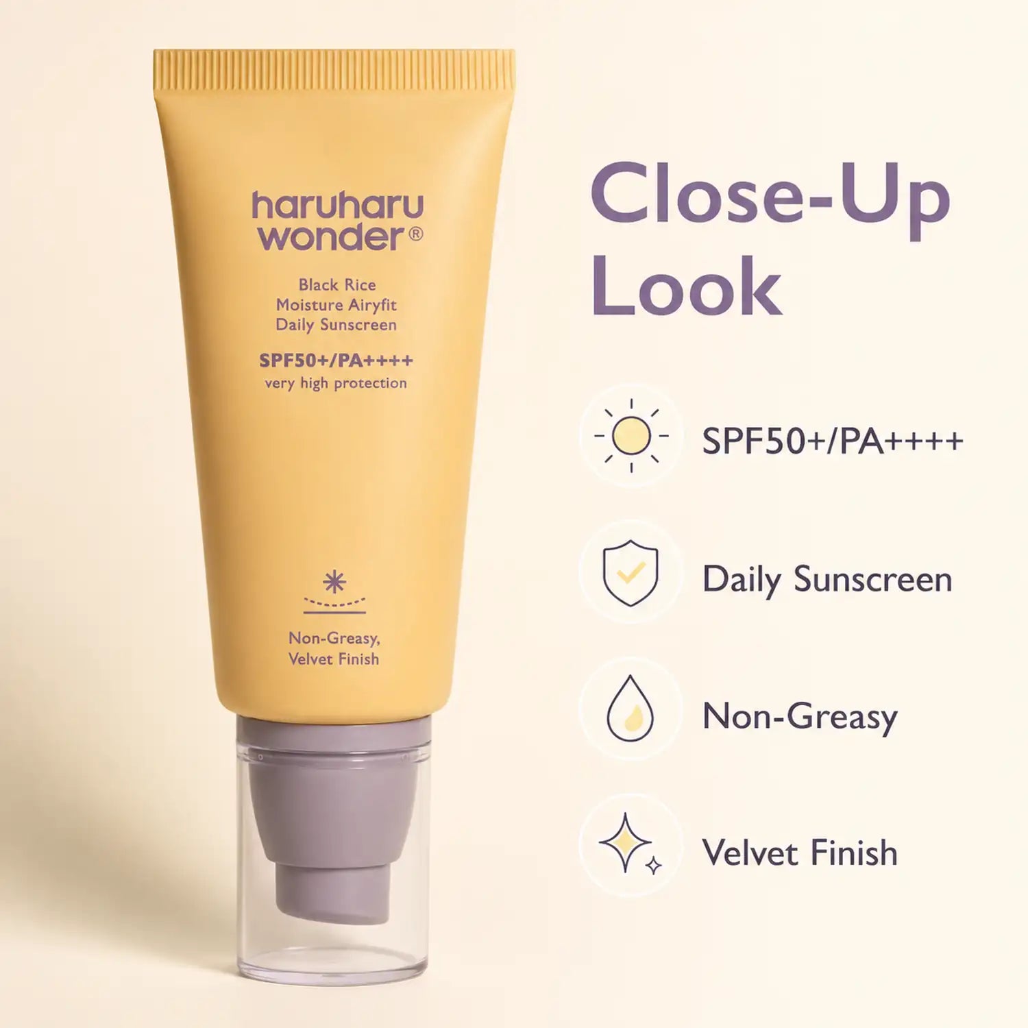 Haruharu Wonder Black Rice Moisture Airyfit Daily Sunscreen SPF50+ PA++++ 50ml