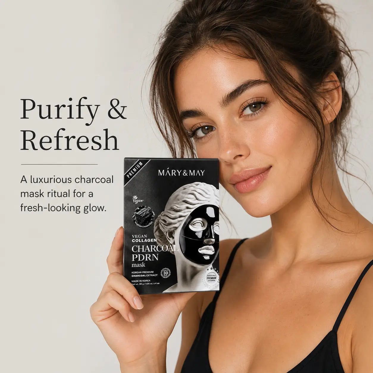 Mary&May Vegan Collagen Charcoal PDRN Mask ( x4) 30g 30g x4