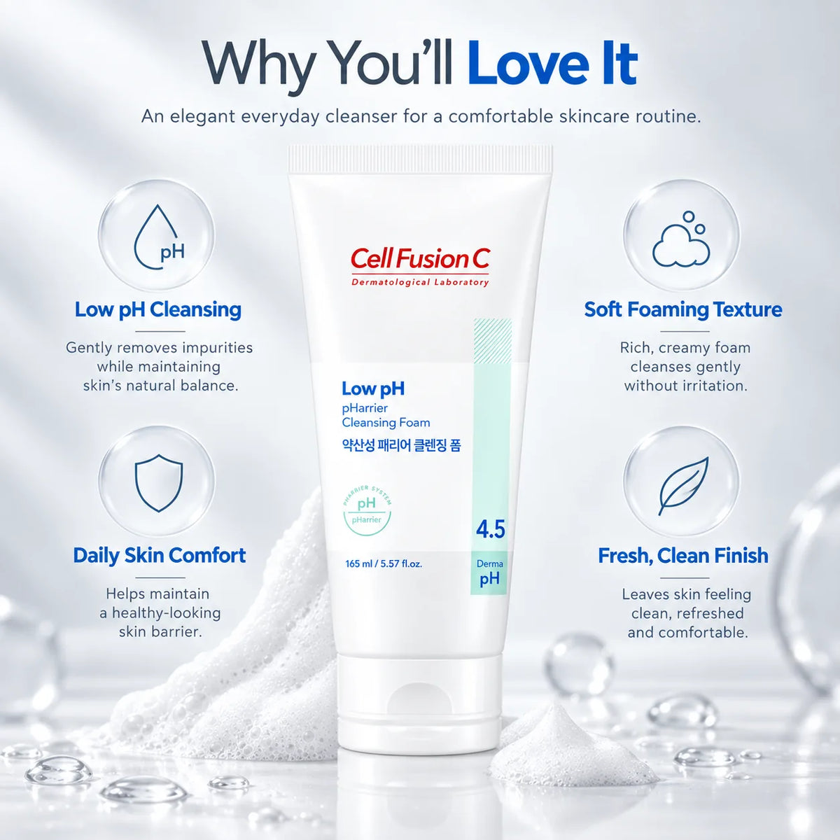 Cell Fusion C Low pH Pharrier Cleansing Foam 165ml