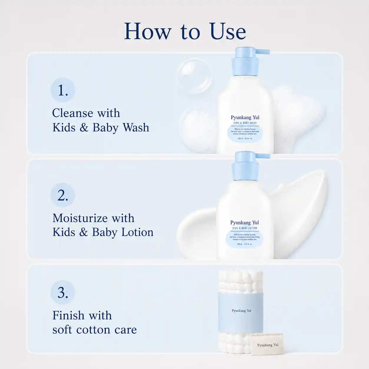 Pyunkang Yul Kids & Baby Gift Set 590ml x2 + Gauze