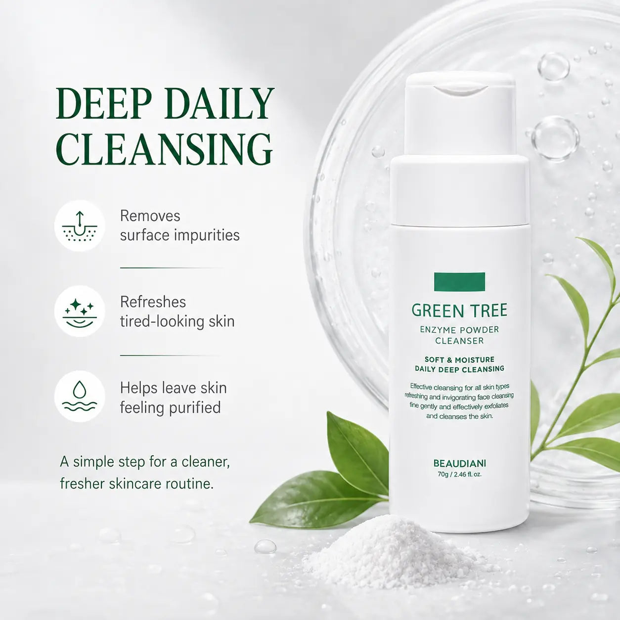 BEAUDIANI Green Tree Enzyme Powder Cleanser Base 70g
