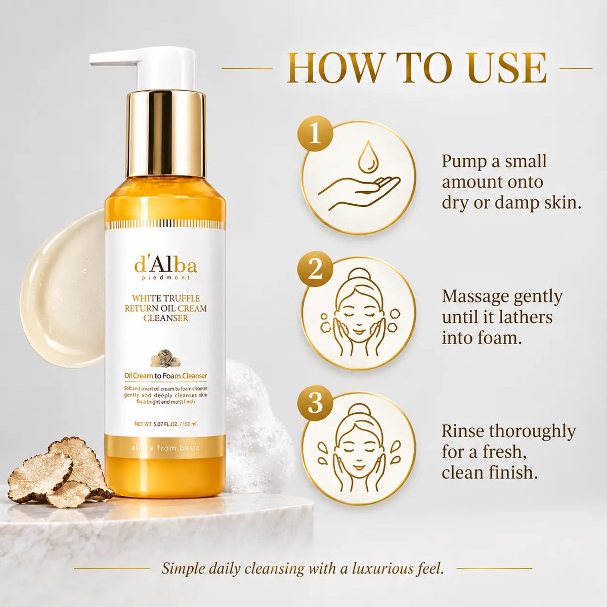 d'Alba White Truffle Return Oil Cream Cleanser 150ml
