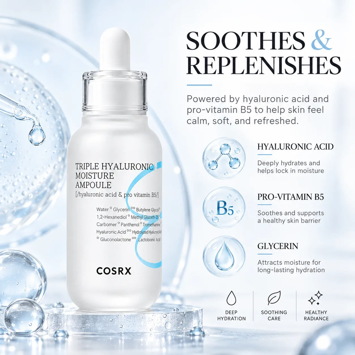 COSRX Hydrium Triple Hyaluronic Moisture Ampoule 40ml