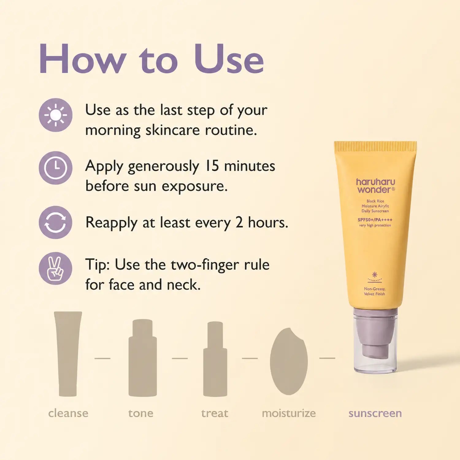 Haruharu Wonder Black Rice Moisture Airyfit Daily Sunscreen SPF50+ PA++++ 50ml