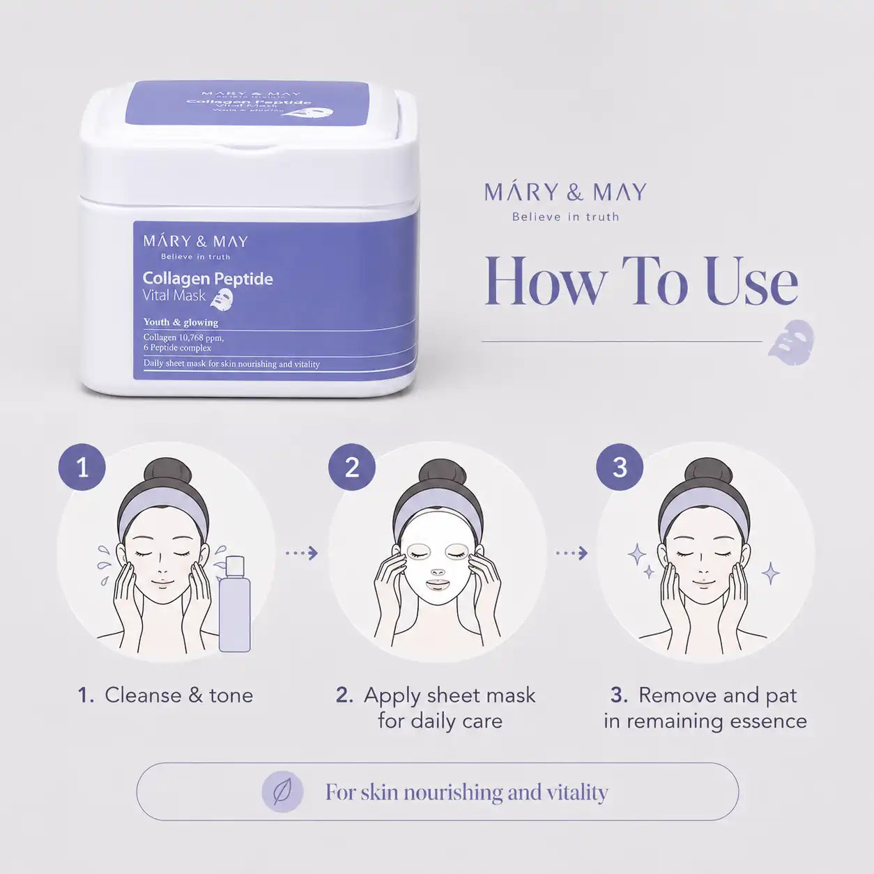 Mary&May Collagen Peptide Vital Mask 30ea 400g