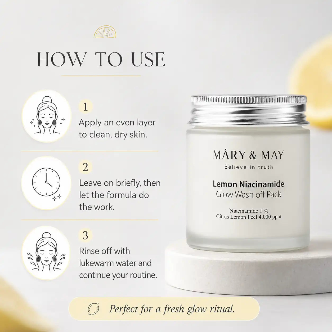 Mary&May Lemon Niacinamide Glow Wash Off Pack 125g