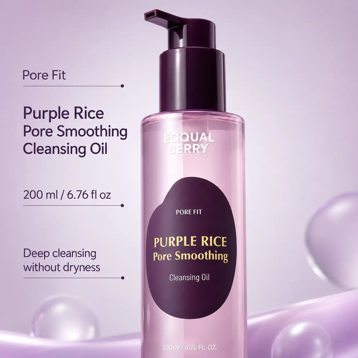 EQQUALBERRY Purple Rice Pore Smoothing Cleansing Oil 200ml
