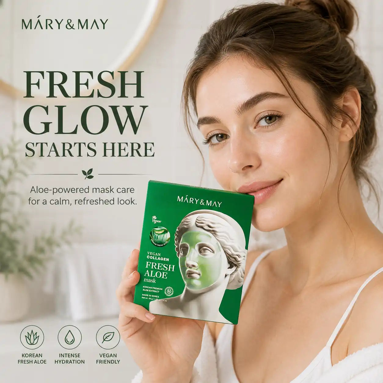Mary&May Vegan Collagen Fresh Aloe Mask 30g x4
