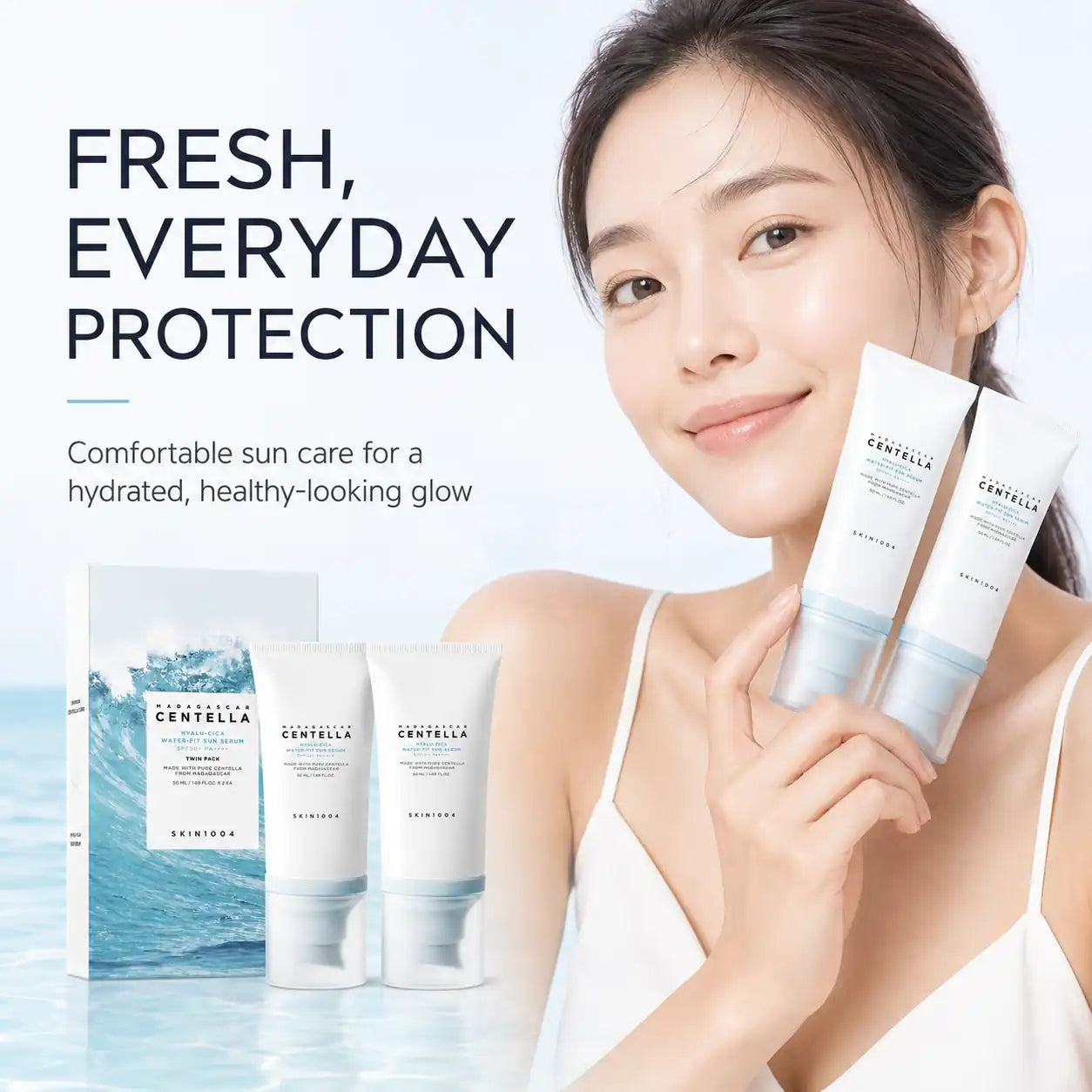 SKIN1004 Hyalu-Cica Water-Fit Sun Serum Twin Pack 50ml x 2