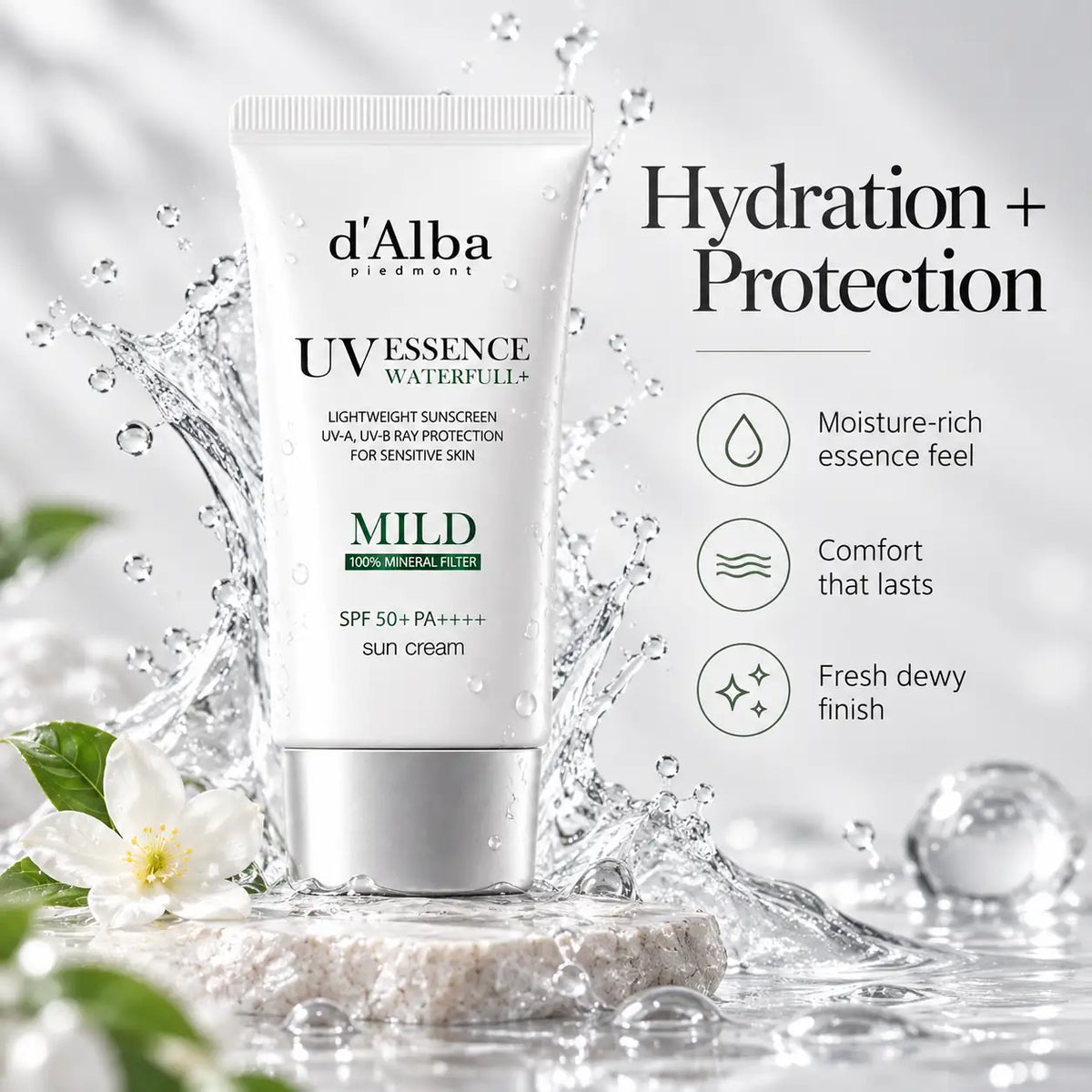 d'Alba Waterfull Mild Sun Cream SPF50+, PA++++ 50ml