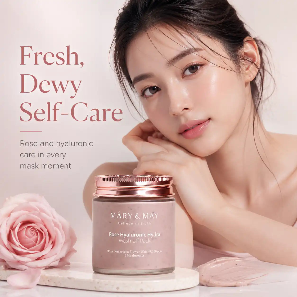 Mary&May Rose Hyaluronic Hydra Wash Off Pack 125g