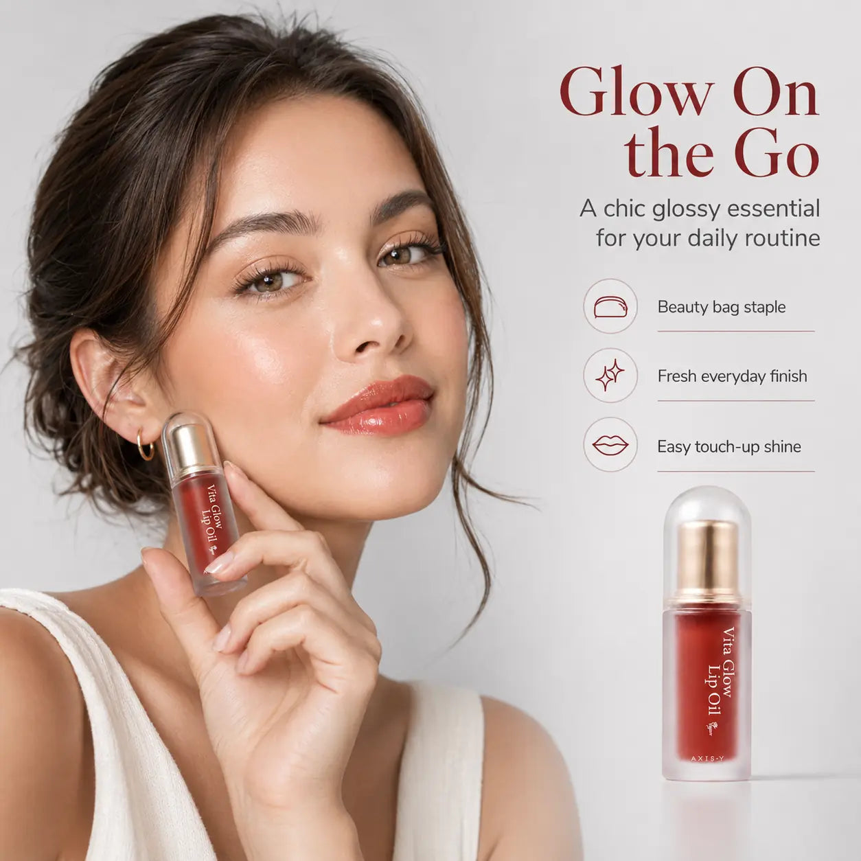 AXIS-Y Vegan Lip Oil for Glowing Lips 3 Colors 4.5g