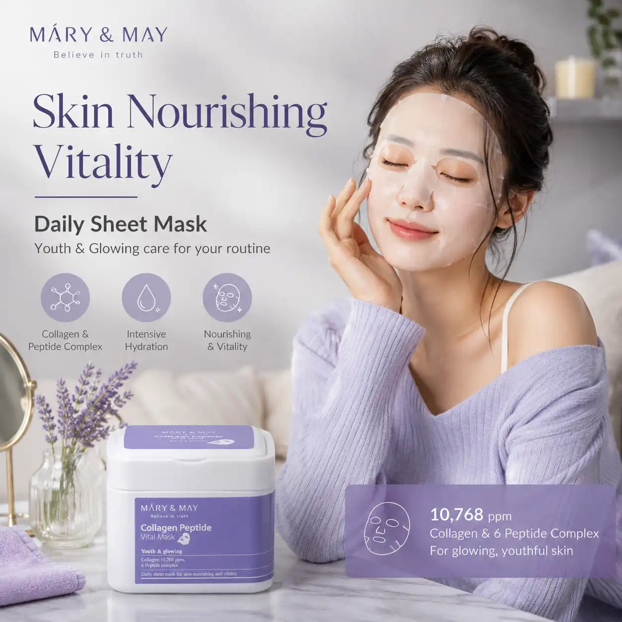 Mary&May Collagen Peptide Vital Mask 30ea 400g
