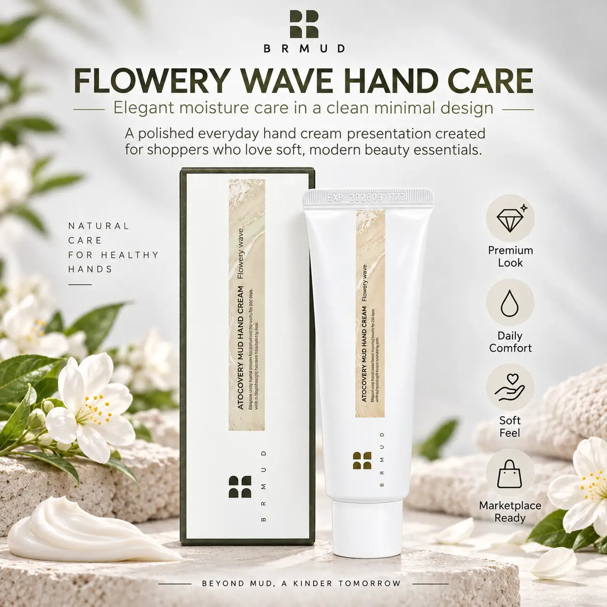BRMUD Atocovery Mud Hand Cream (Flowery Wave) 50ml