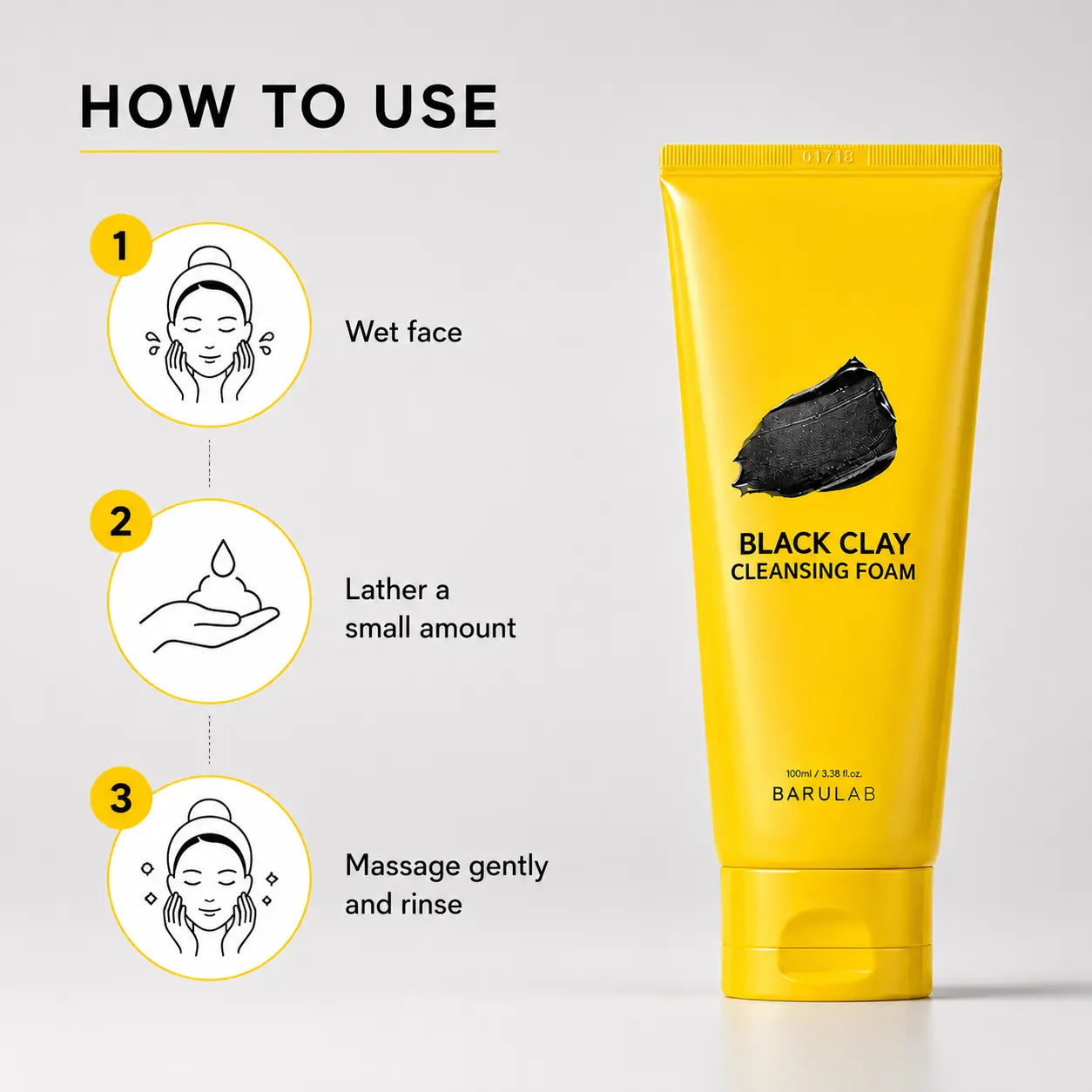 BARULAB Black Clay Cleansing Foam 100ml