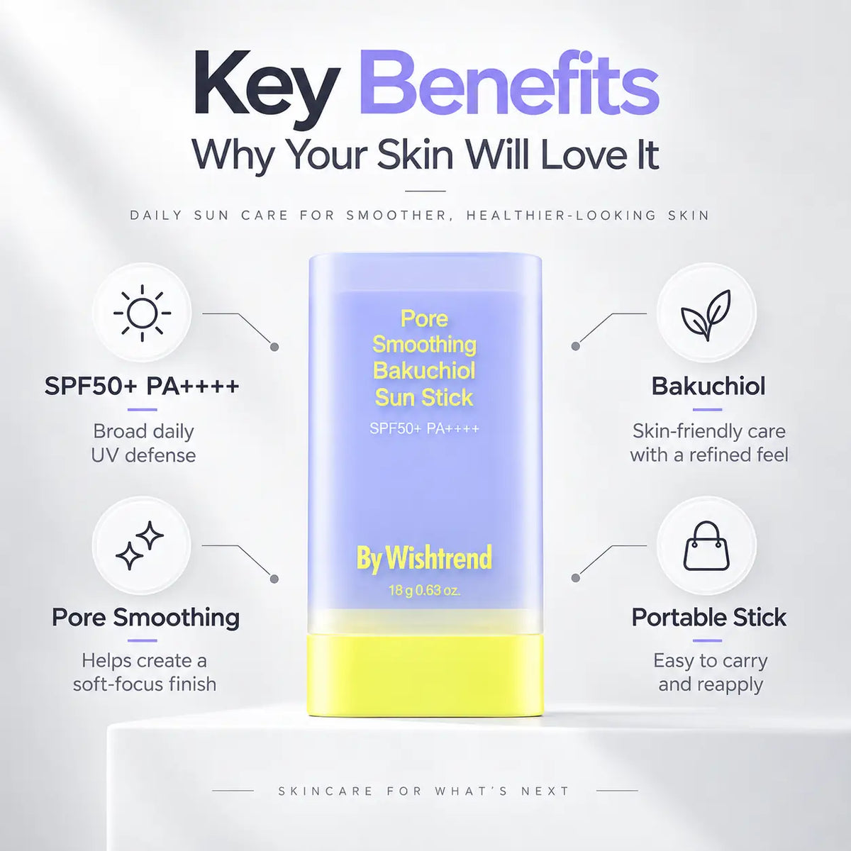 By Wishtrend Pore Smoothing Bakuchiol Sun Stick 18g