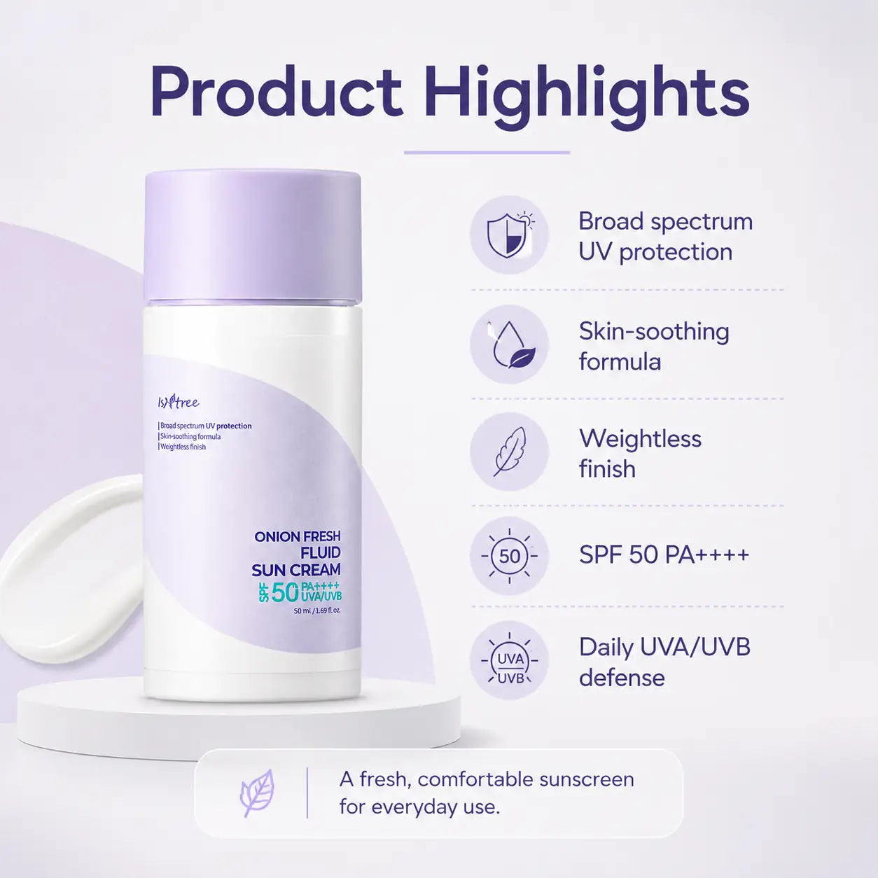 Isntree Onion Fresh Fluid Sun Cream SPF 50ml