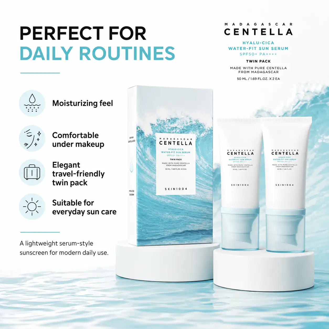 SKIN1004 Hyalu-Cica Water-Fit Sun Serum Twin Pack 50ml x 2