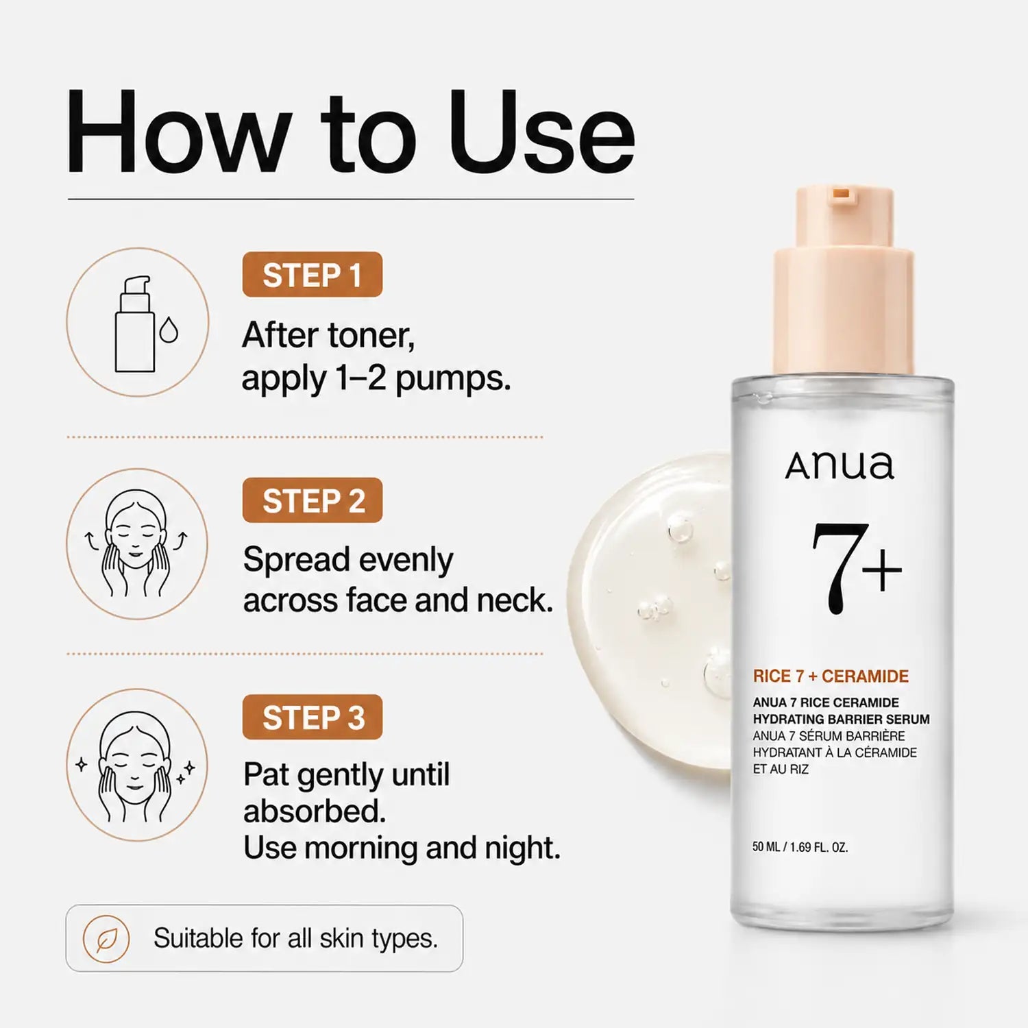 ANUA 7 Rice Ceramide Hydrating Barrier Serum 50ml
