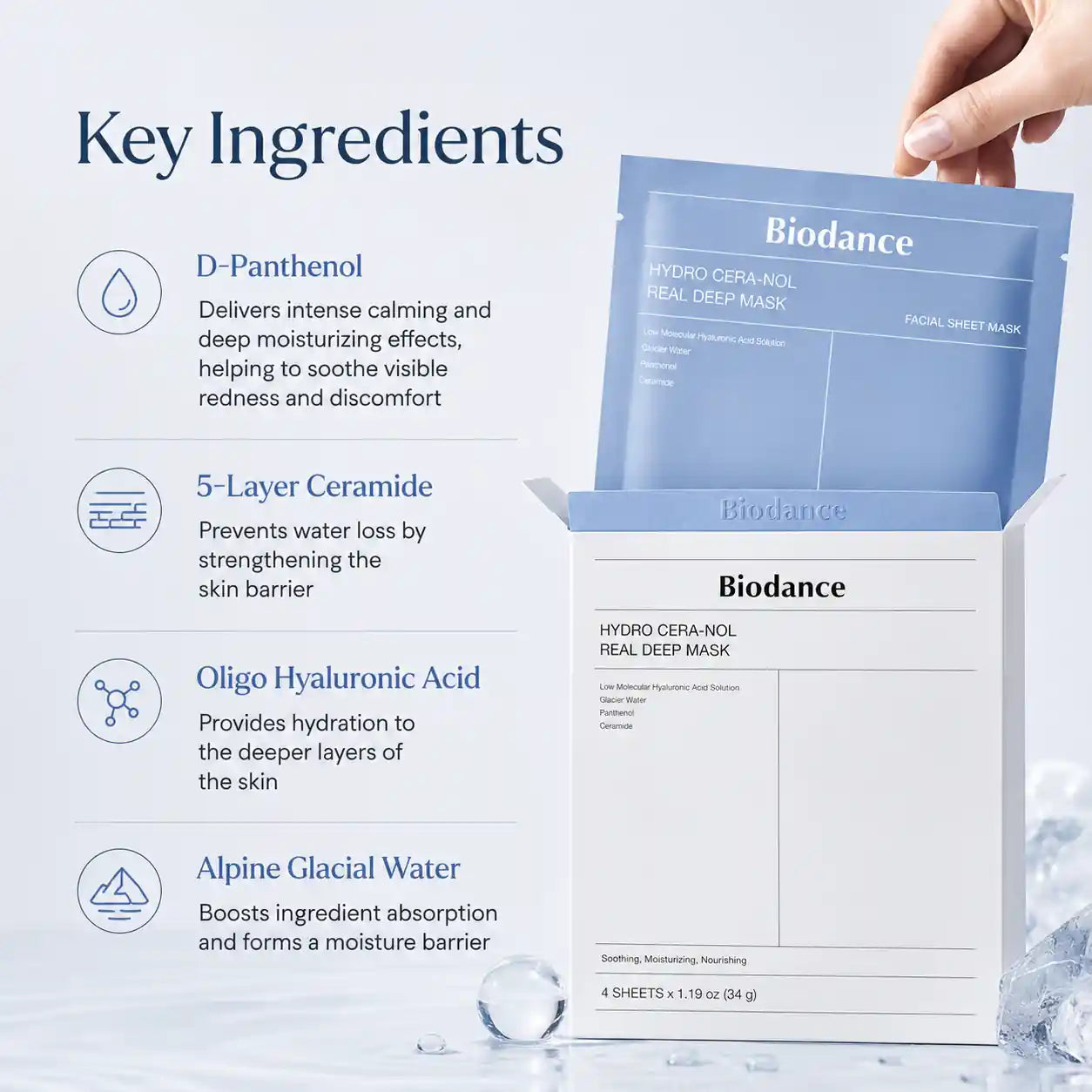 BIODANCE Hydro Cera Nol Real Deep Mask 4ea