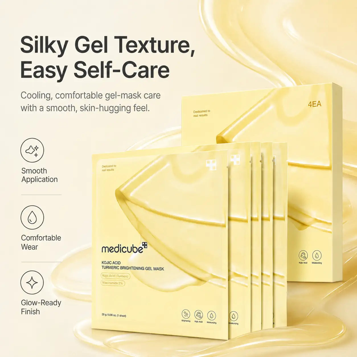 Medicube Kojic Acid Turmeric Brightening Gel Mask 4ea