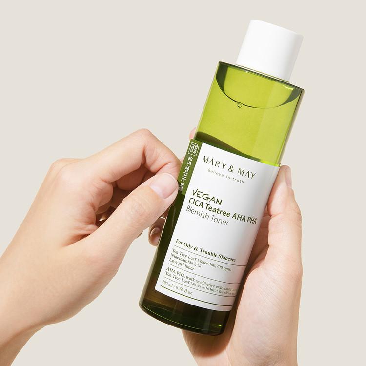 Mary&May Vegan CICA Tea Tree AHA PHA Blemish Toner 200ml Korean toner product image