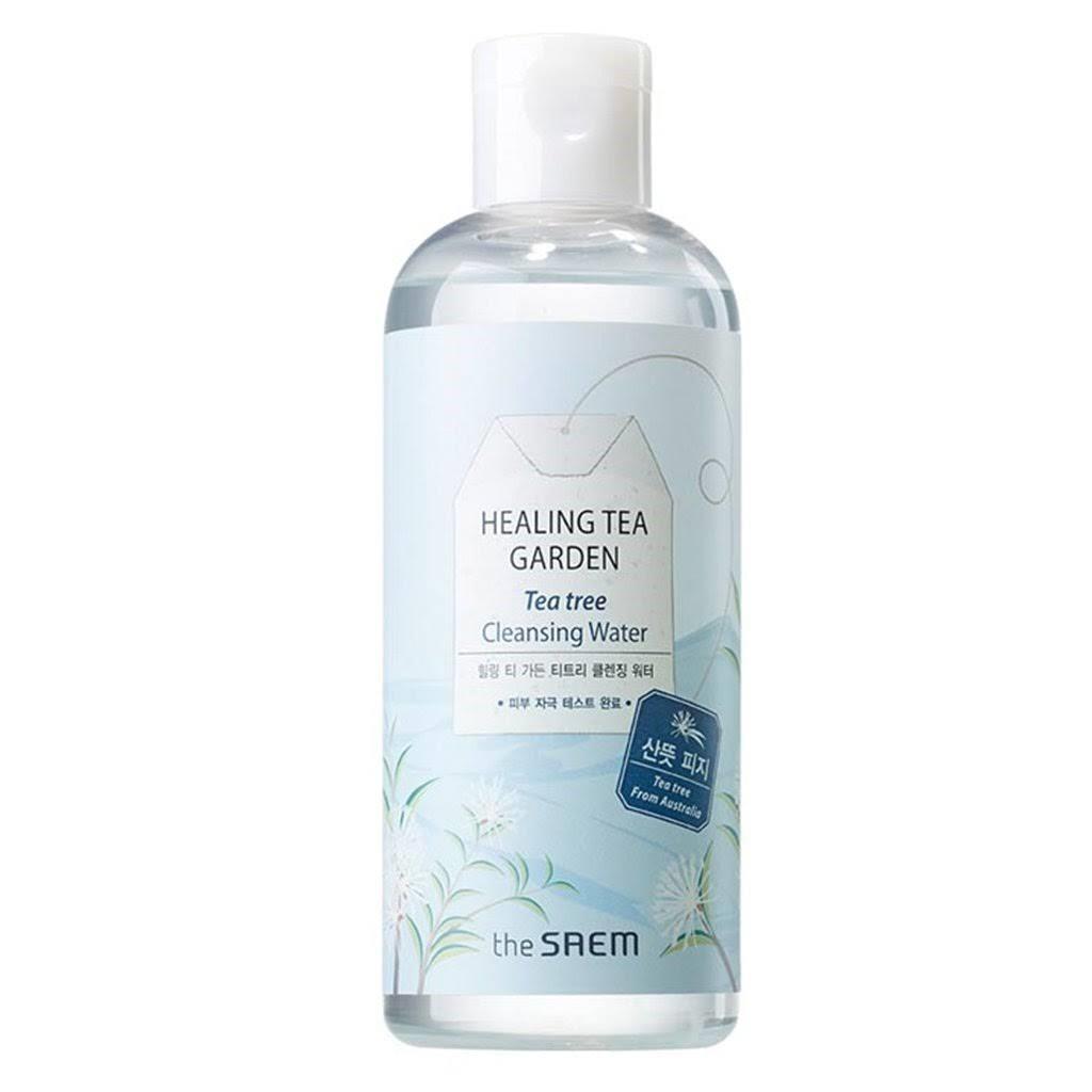 the flip-top cap on the The Saem Tea Tree Cleansing Water bottle