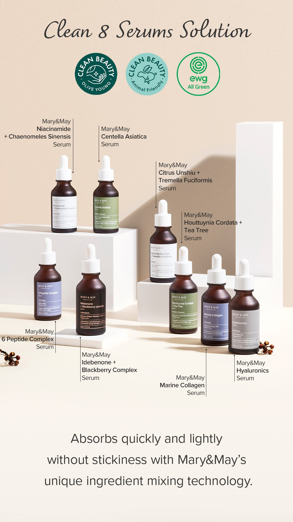 Mary&May Houttuynia Cordata +Tea Tree Serum 30ml Korean essence product image