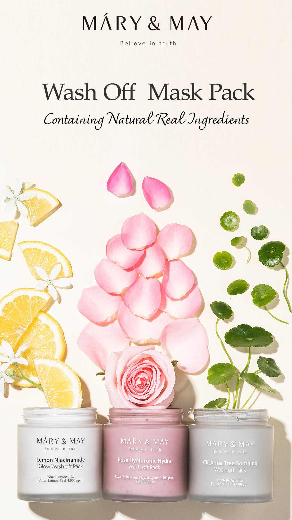 Mary&May Rose Hyaluronic Hydra Wash Off Pack 125g Korean skincare product image