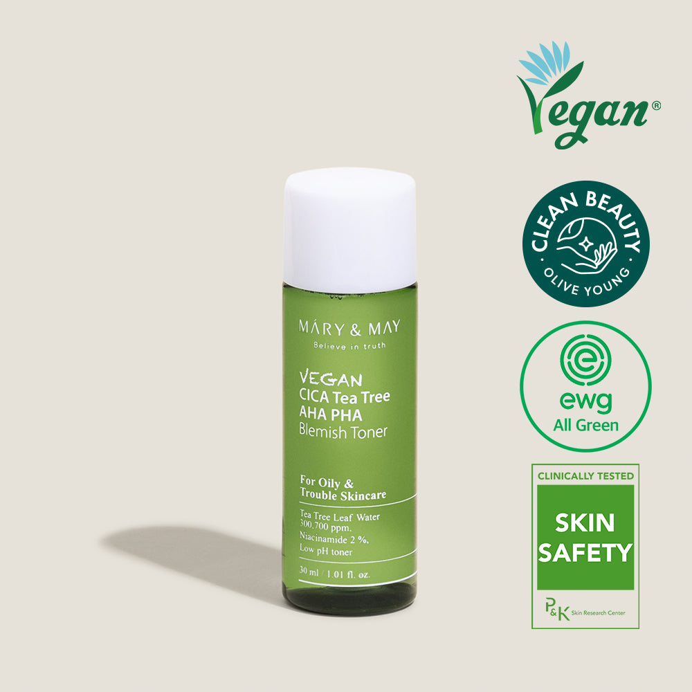 Mary&May Vegan CICA Tea Tree AHA PHA Blemish Toner 30ml Miniature Korean toner product image