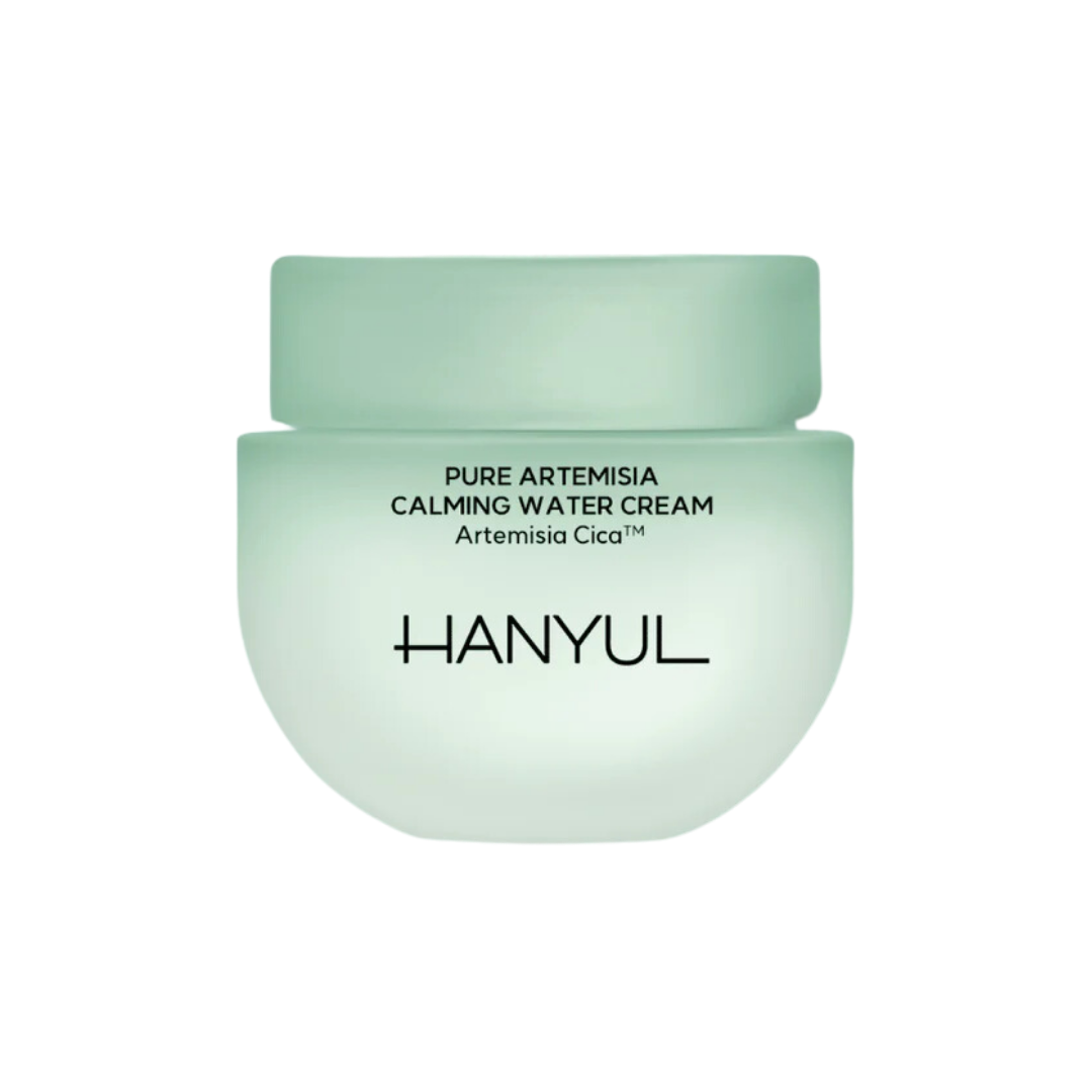 HANYUL Pure Artemisia Watery Calming Cream packaging, artemisia cream for red sensitive skin