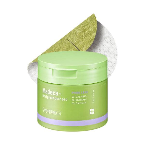 Centellian24 Real Green Pore Pad swept across cheek